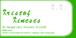 kristof kincses business card