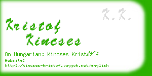 kristof kincses business card